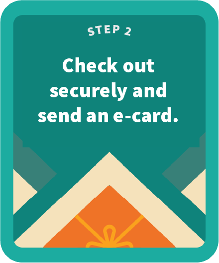 Step 2 - Check out securely and send an e-card